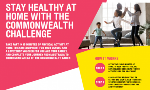 New Commonwealth Challenge educational resource to help children stay active at home during the pandemic 