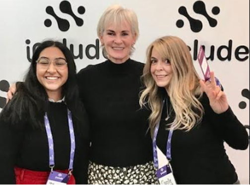 Iman Mahmood (left) with Judy Murray (centre) and Carolle Forde Garcia at the Include Summit in Birmingham, March 2022