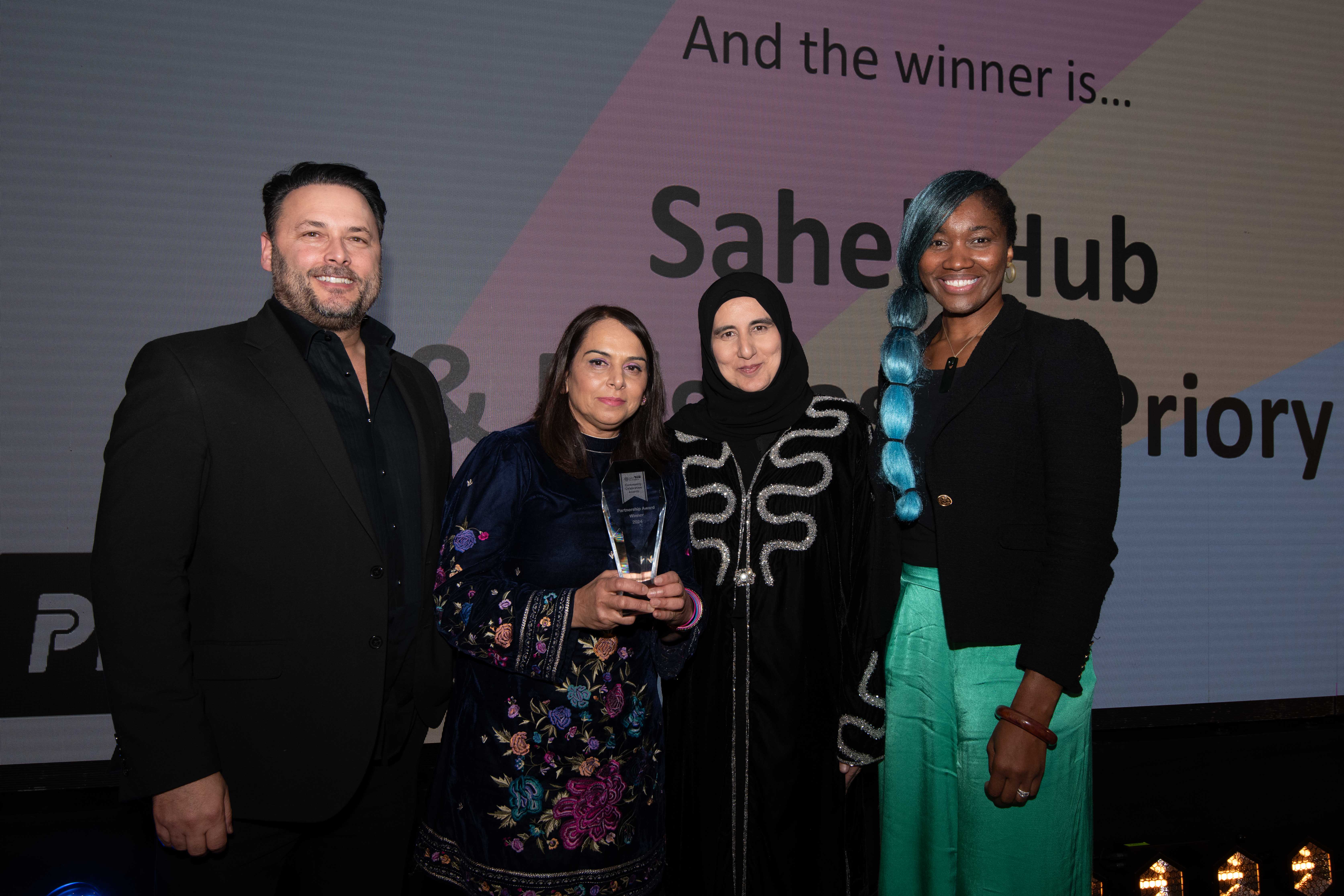 Marco Boi, Naseem Akhtar (Saheli Hub), Asma Ajaz-Ali and Ama Agbeze.